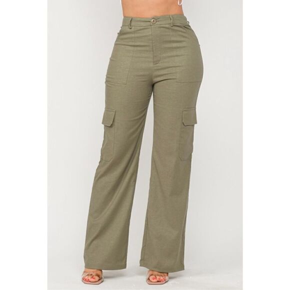 Olive green cargo pants - Picture 1 of 8